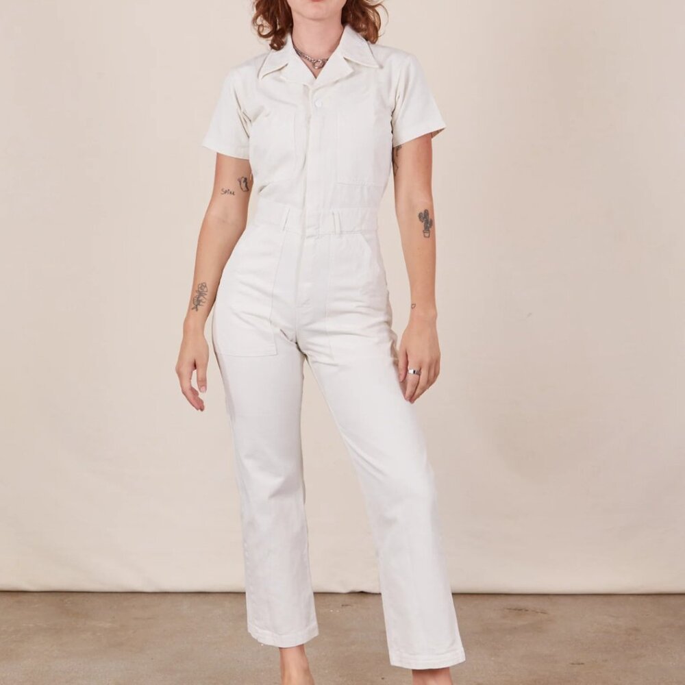 Short Sleeve Jumpsuit - Vintage Tee Off-White | Size L